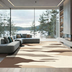 Abstract Earthy Tone Landscape Dunes Rug