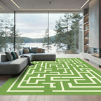 Verdant Yellow Labyrinth Maze Rug
