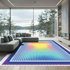 Radiant Rainbow Pixelated Geometric Rug