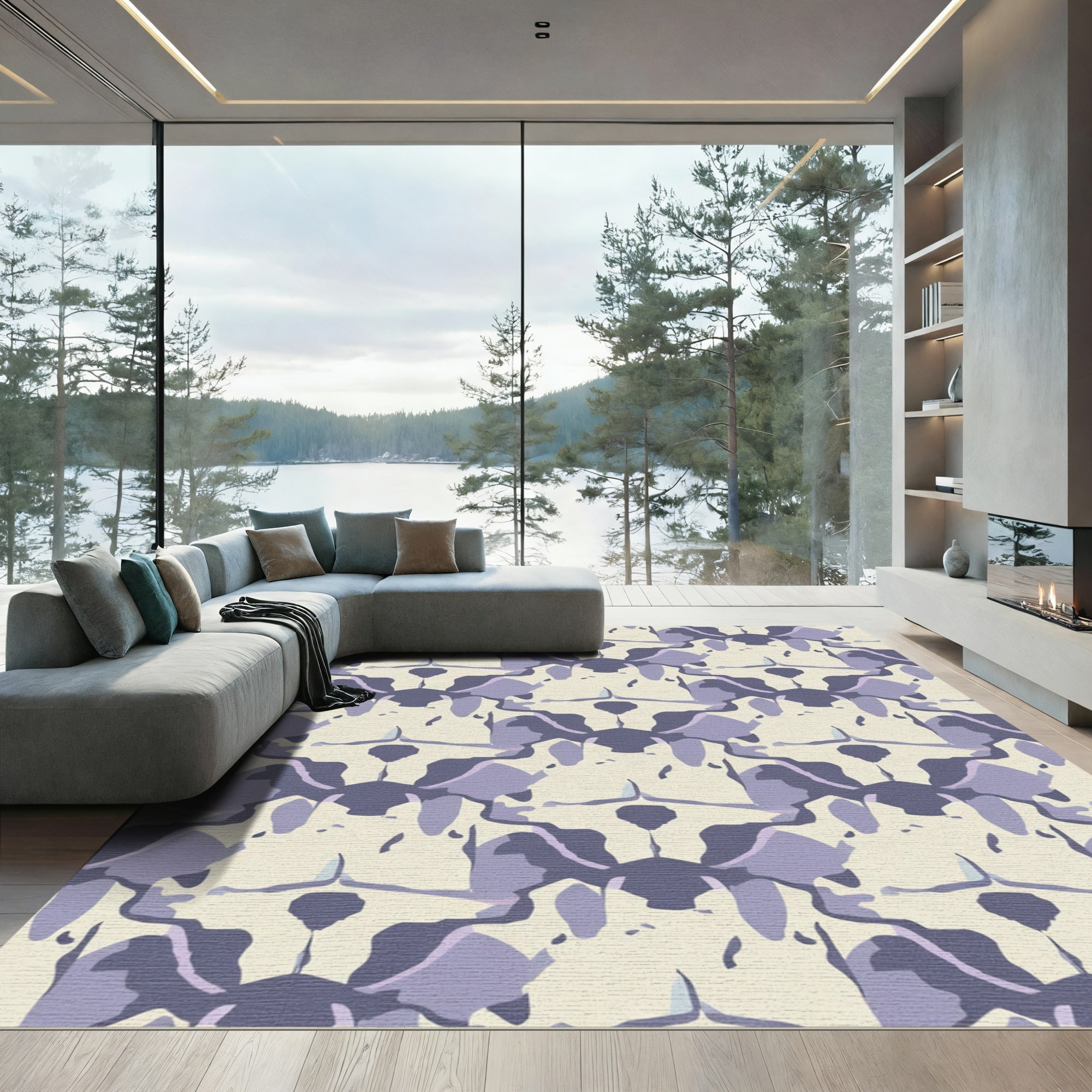 Amethyst Abstract Symmetry Texture Rug