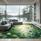 Lush Verdant Forest Canopy Vines Rug