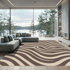 Brown Beige Swirl Ribbon Rug