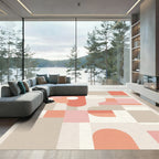 Mid Century Geometric Abstract Layers Rug