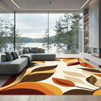Warm Autumn Leaf Branch Arrangement Rug