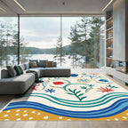 Abstract Coastal Organic Shapes Rug