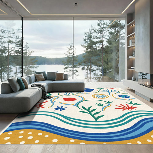 Abstract Coastal Organic Shapes Rug