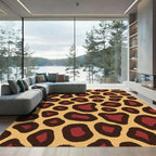 Crimson Leopard Spots Cream Rug