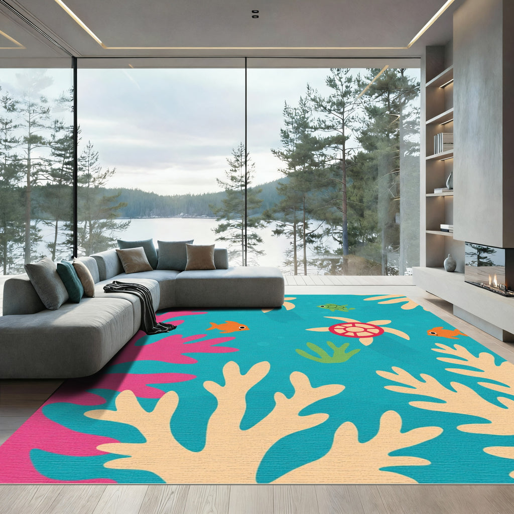 Coral Reef Turtle Fish Medley Rug