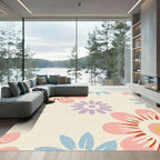 Pastel Floral Composition Garden Rug