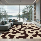 Abstract Organic Cream Brown Forms Rug