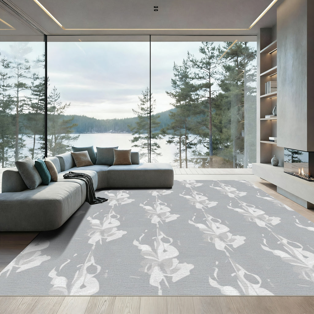 Monochromatic Abstract Vertical Blossom Rug