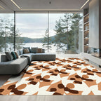 Earthy Tones Abstract Floral Arrangement Rug