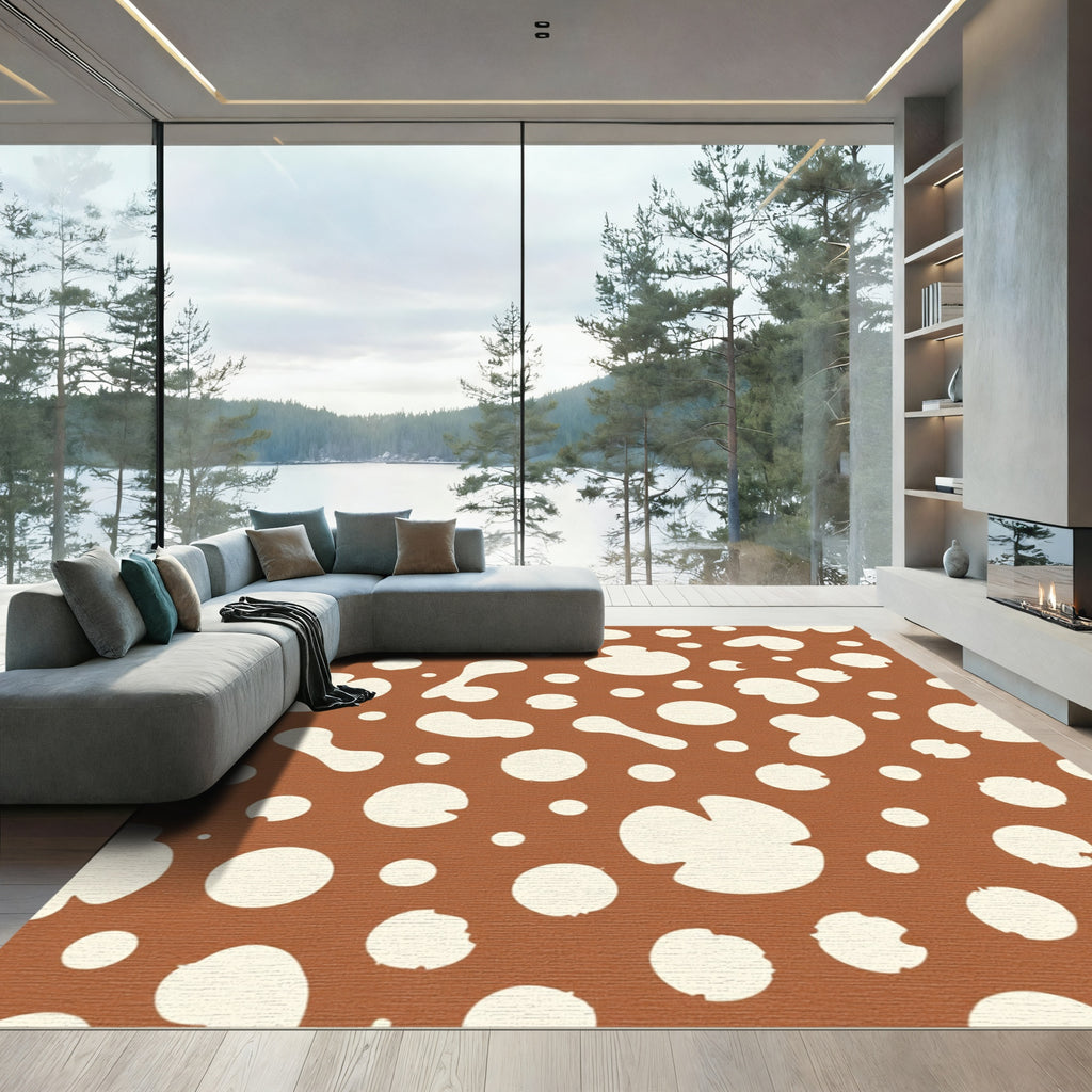 Brown Cream Organic Blob Rug