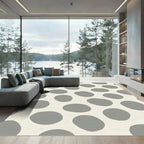 Gray Pebble Scattered Comfy Rug