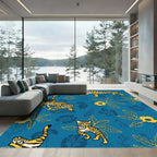 Radiant Yellow Tiger Jungle Foliage Rug