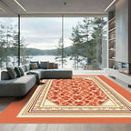 Crimson Red Floral Lattice Accent Rug