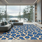 Modern Blue Leopard Spot Area Rug