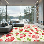 Summer Strawberry Patch Fruit Garden Rug