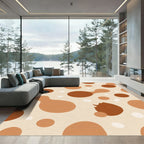 Brown Blob Circles Abstract Rug