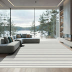 Cream and Gray Subtle Stripe Rug