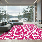 Bold Magenta Organic Abstract Collage Rug