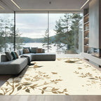 Brown Birds Amongst Foliage Rug