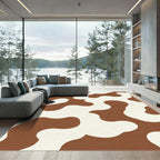Brown White Amoeba Organic Rug