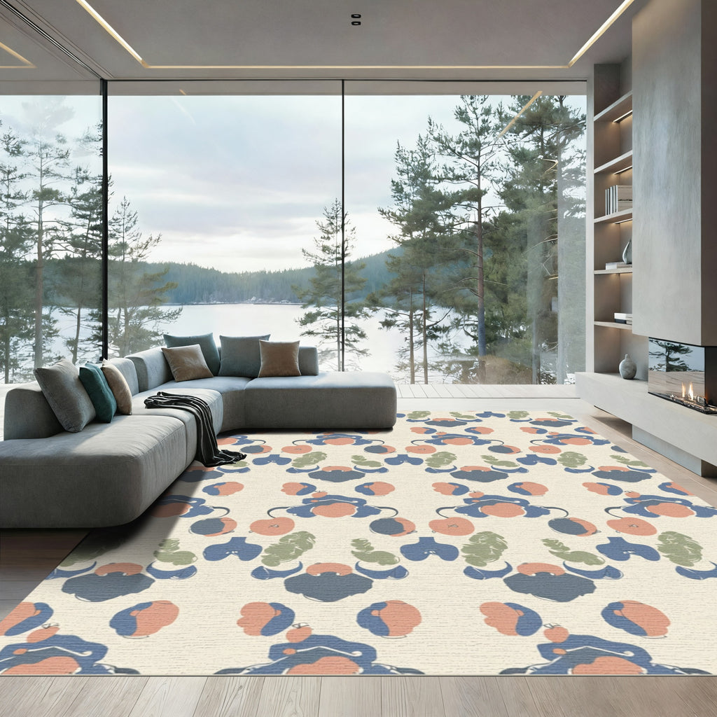 Nautical Abstract Organic Shapes Rug