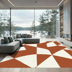 Earthy Terracotta Abstract Curve Rug