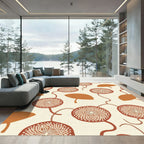 Terra Cotta Sunburst Organic Leaf Rug