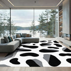 Black Gray Irregular Spots Rug