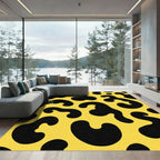 Yellow Black Organic Blotch Rug