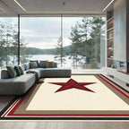Crimson Star Cream Border Rug
