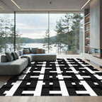 Monochromatic Geometric Weave Statement Rug