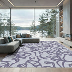 Muted Lilac Abstract Organic Scroll Rug