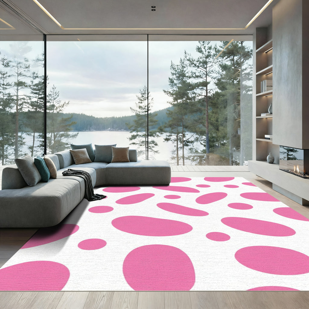 Pink Blob Spot Composition Rug