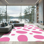 Pink Blob Spot Composition Rug