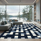 Navigational Maze Slate Blue Rug