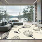 Mono Floral Line Sketch Rug
