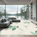 Calming Sage Botanical Branch Garland Rug