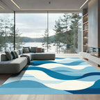 Oceanic Serene Layered Waves Rug