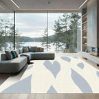 Soft Blue Organic Abstract Shape Rug