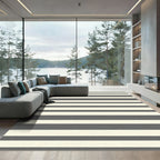Classic Gray Cream Stripe Rug