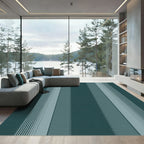 Deep Teal Vertical Stripe Rug