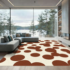 Cream Brown Organic Dot Arrangement Rug