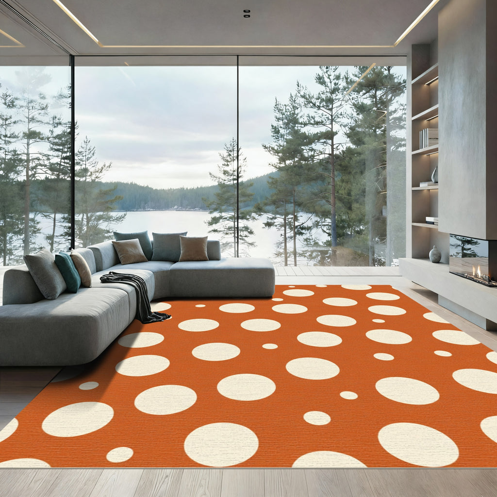 Terracotta White Polka Dot Classic Rug