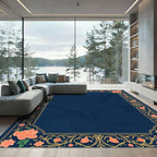 Orange Blossom Golden Filigree Framing Rug