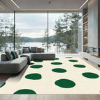 Deep Forest Green Polka Dot Accent Rug