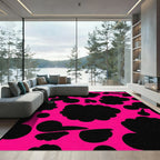 Hot Pink Black Blob Patch Rug