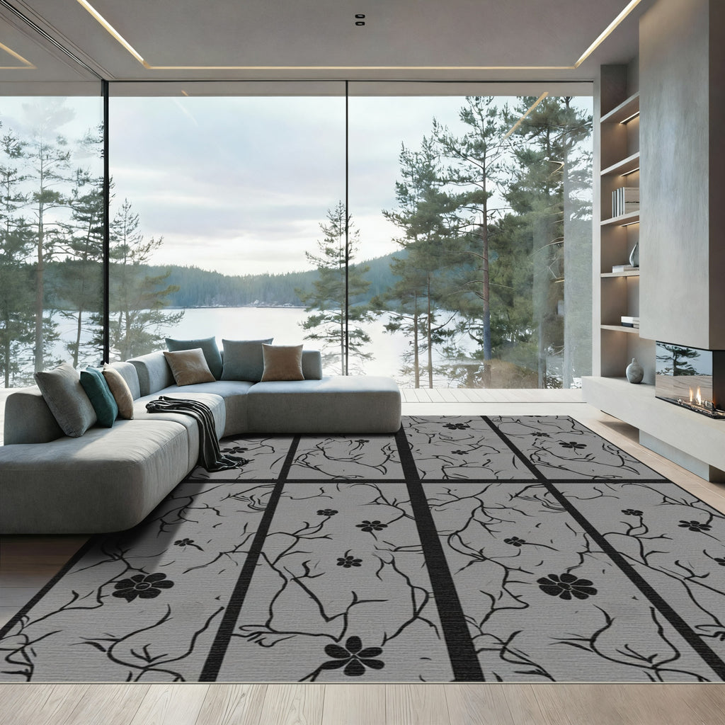 Monochromatic Blossom Branch Composition Rug